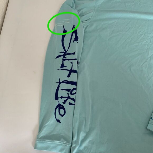 Salt Life Shirt Mens M Light Blue Long Sleeve Performance SLX Fishing Surf Dive - Picture 7 of 9